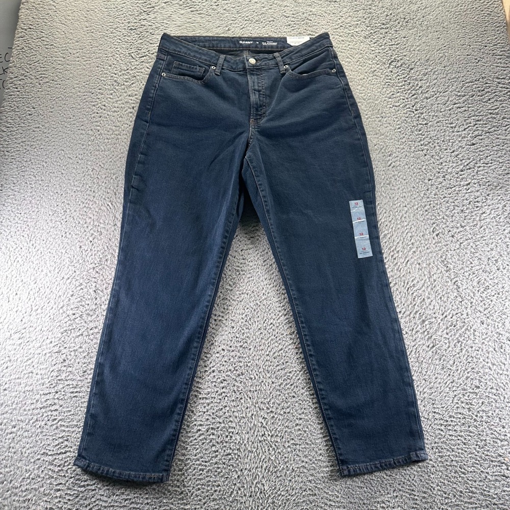 Old Navy‎ O.G. Jeans Womens 12 Blue Cotton Denim Ankle Straight Stretch Workwear